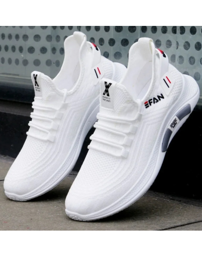 Spring White Casual Shoes Breathable Non Slip Walking Sneaker